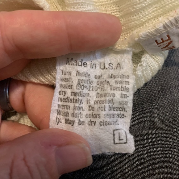 Vintage Jacobson's Cream Ribbed Turtleneck Sweater | Made in USA | Size L - Picture 7 of 8